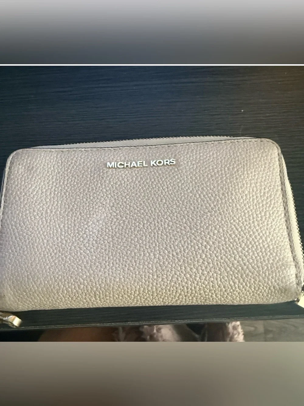 Women’s Metallic Pebbled Zip-Around Wallet - Champagne